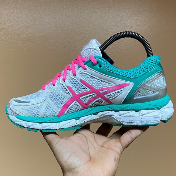 ASICS Gel Kayano 21 Women’s Running Sneakers Size 8 “White Pink Emerald Green” - Picture 5 of 16